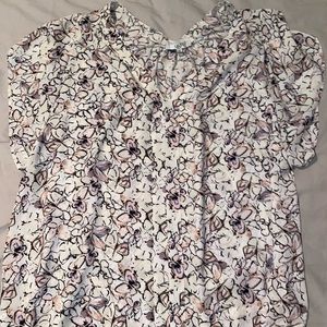 Lightweight blouse with flutter sleeves